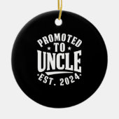 Zur Onkel 2024 Schwangerschaftsankündigung 1. Keramik Ornament (Vorne)