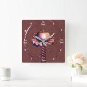 Zur Reflektion Quadratische Wanduhr (Zuhause)