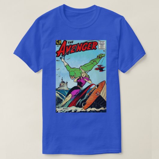 Zur Rettung Alter Superheld Comic Buchcover Retter T-Shirt (Design vorne)