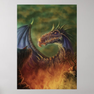 zur Rettung! Fantasy Dragon Leinwand drucken Poster