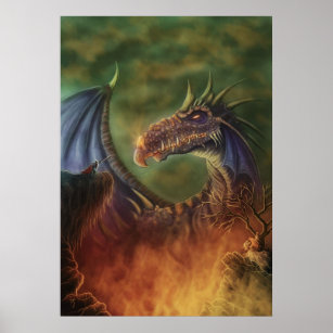 zur Rettung! Fantasy Dragon Leinwand drucken Poster