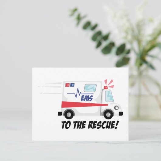 Zur Rettung Postkarte (Stehend Vorderseite)