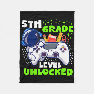 Zur Schule 5. Klasse freigeschaltet Gamer Jungen K Fleecedecke