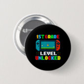 Zur Schule Ck 1. Klasse freigeschaltet Gamer Kinde Button (Vorne & Hinten)