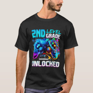 Zur Schule Ck 2. Klasse freigeschaltet Gamer Kinde T-Shirt