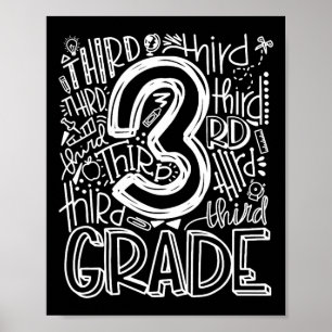 Zur Schule Ck Erster Schultag Typografie Dritte  Poster