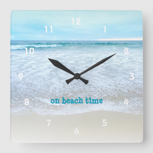 Zur Strandzeit Foto California Ocean Waves Quadratische Wanduhr (Vorderseite)