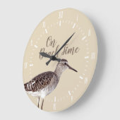 Zur Strandzeit Sandpiper Bird Große Wanduhr (Winkel)