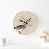 Zur Strandzeit Sandpiper Bird Große Wanduhr (Zuhause)