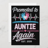 Zur Tante befördert Est 2026 Schwangerschafts-Offe Einladung (Vorne/Hinten)