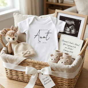 Zur Tante befördert EST-Jahresankündigung Baby Strampler