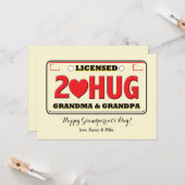 Zur Umarmung der Grandeltertagskarte berechtigt Karte (Vorderseite/Rückseite Beispiel)