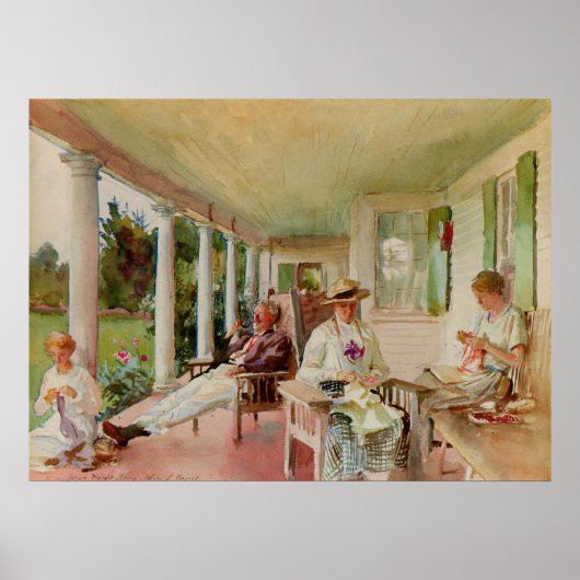 Zur Verandah von John Singer Sargent Poster (Vorne)