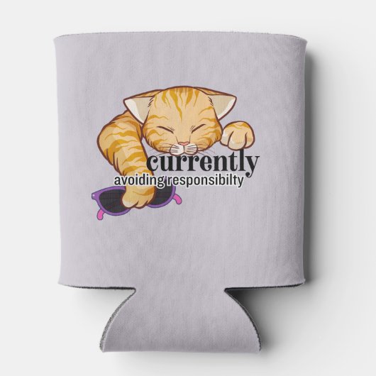 Zur Zeit Vermeidung von Verantwortung Schlafkatze Dosenkühler (Rückseite)