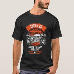 Zürich CH Retro-Motorrad-Design T-Shirt