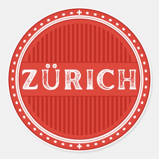 Zurich City Pride Emblem – Swiss Identity Runder Aufkleber (Vorderseite)