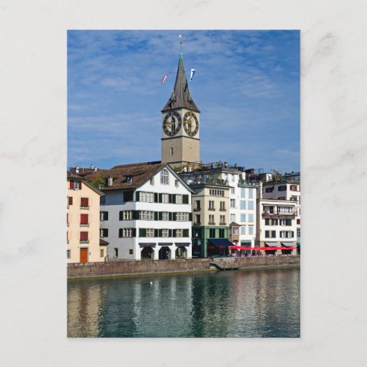 Zurich Clock Tower Postcard Postkarte (Vorderseite)
