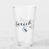 Zürich-Flagge: Herz, Zürich, Schweiz Glas (Vorderseite)