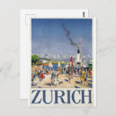 Zürich Hafen, Schweiz Postkarte (Vorne/Hinten)