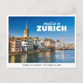 Zürich Hochzeit Save the Date Retro Postkarte (Vorderseite)