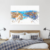 Zürich Leinwanddruck (Insitu (Schlafzimmer))