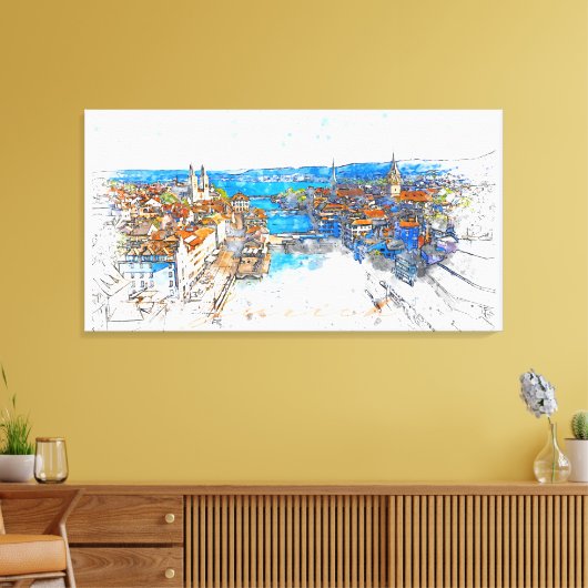Zürich Leinwanddruck (Insitu (Wohnzimmer))