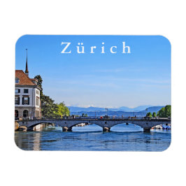Zürich. Limmat. Rathaus und Brücke. Magnet