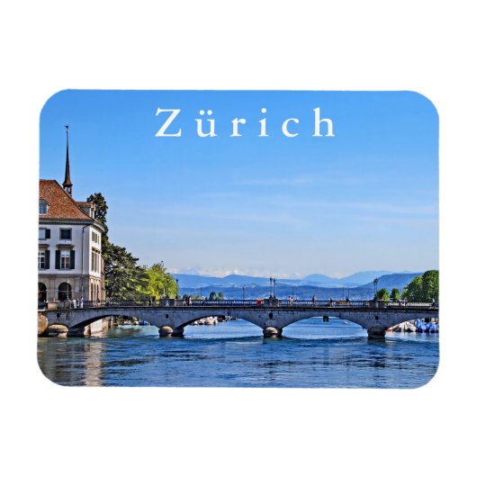 Zürich. Limmat. Rathaus und Brücke. Magnet (Horizontal)