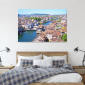 Zürich. Panorama aus dem Großmunsterturm. Leinwanddruck (Insitu (Schlafzimmer))