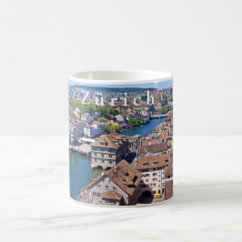 Zürich. Panorama vom Grossmunster Turm Kaffeetasse