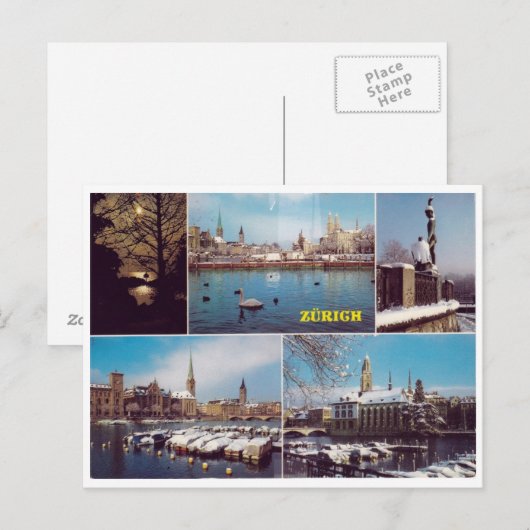 Zürich - Postkarte (Vorne/Hinten)