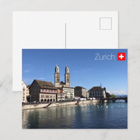 Zürich Postkarte (Vorne/Hinten)
