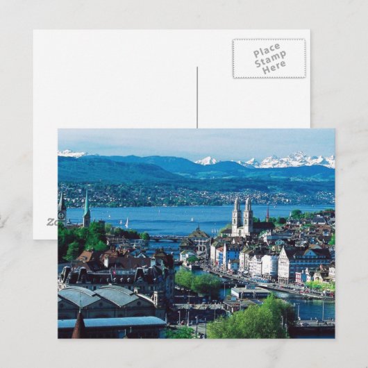 Zürich Postkarte (Vorne/Hinten)
