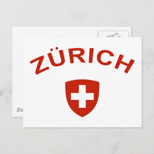 Zürich Postkarte (Vorne/Hinten)