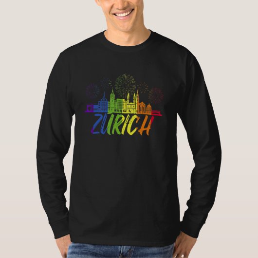 Zurich Pride Skyline Pride Parade Zurich T-Shirt (Vorderseite)