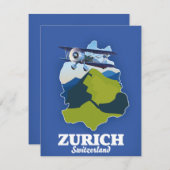 Zürich Region Schweiz Karte (Vorne/Hinten)