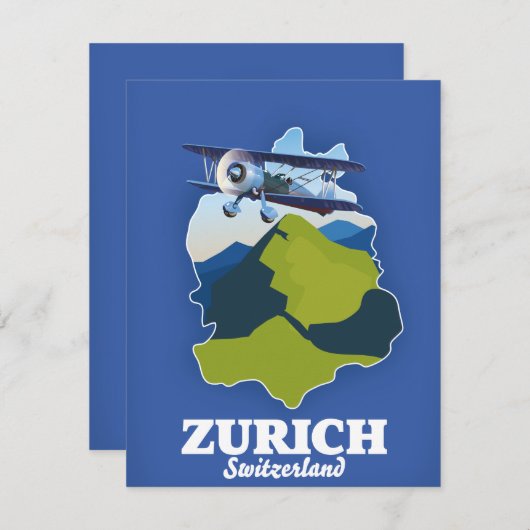 Zürich Region Schweiz Karte (Vorne/Hinten)