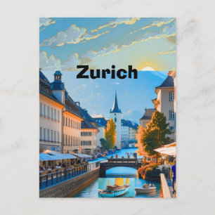 Zürich Reise Druckbares Poster - Schweiz Reise Postkarte