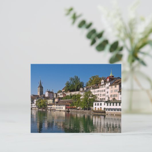 Zurich River View Postcard Postkarte (Stehend Vorderseite)