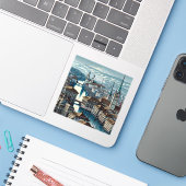 Zürich Schweiz 3 Zoll Vinyl Sticker (Laptop mit iPhone)