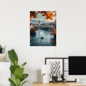 Zürich, Schweiz: Eine Jahrgangsreise Poster (Heimbüro)