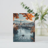 Zürich, Schweiz: Eine Jahrgangsreise Postkarte (Stehend Vorderseite)