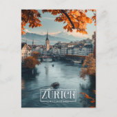 Zürich, Schweiz: Eine Jahrgangsreise Postkarte (Vorderseite)