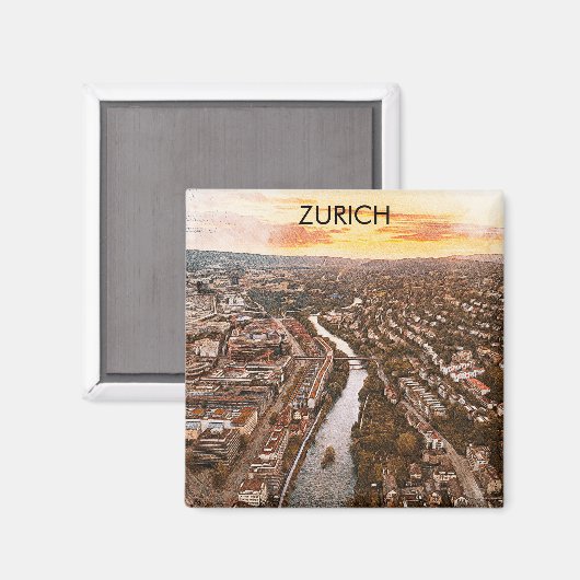 Zürich, Schweiz Europa City View Magnet (Vorderseite/Rückseite)