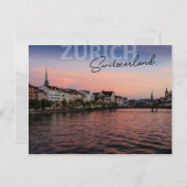 Zürich Schweiz im frühen Abend Postkarte (Vorne/Hinten)