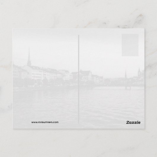 Zürich Schweiz im frühen Abend Postkarte (Rückseite)