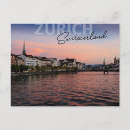 Zürich Schweiz im frühen Abend Postkarte