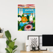Zürich Schweiz Kunstprint Schweizer Reiseplakat Poster (Heimbüro)