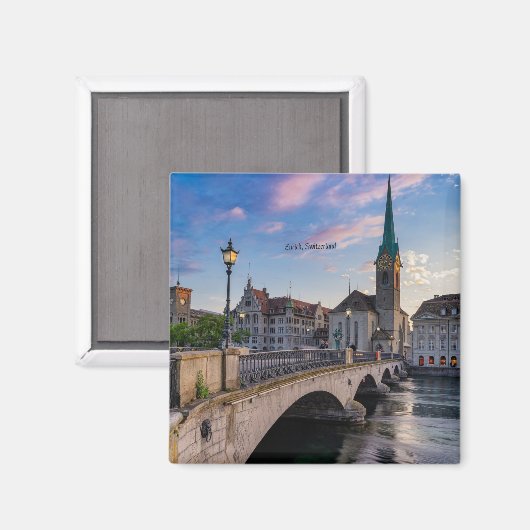 Zürich, Schweiz, landschaftliches Foto, Magnet (Vorderseite/Rückseite)
