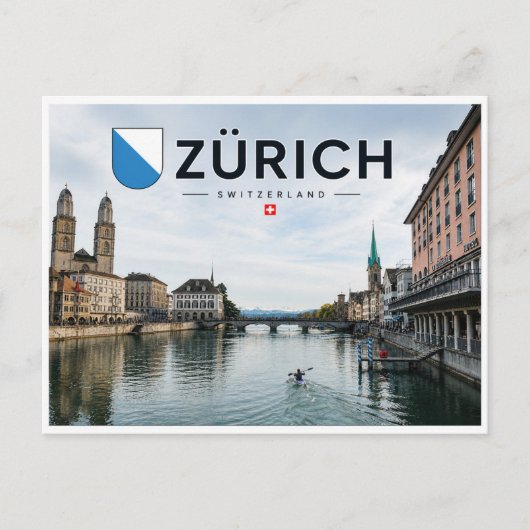 Zürich - Schweiz - Limmat Postkarte (Vorderseite)